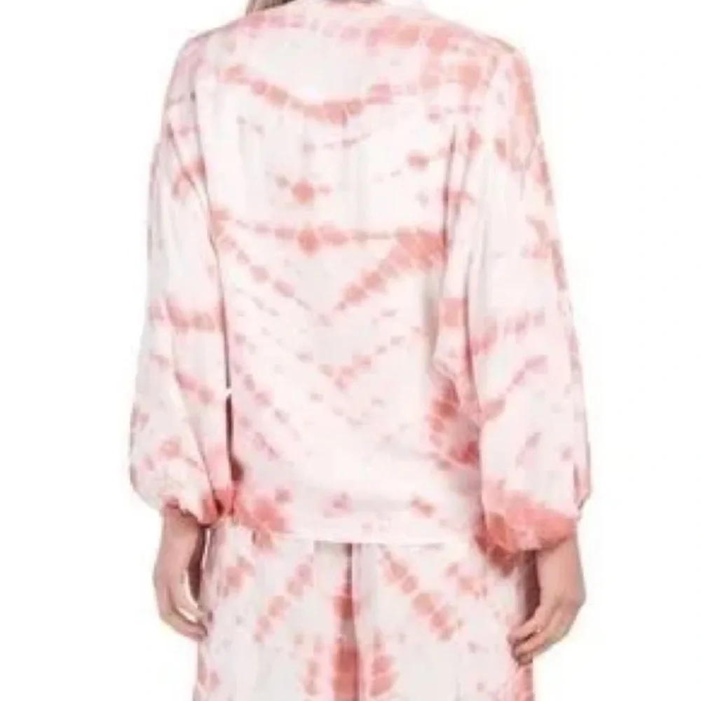 NWT • Young Fabulous & Broke Tie-Dye Tie-Front Carmen Top • Women’s Medium
